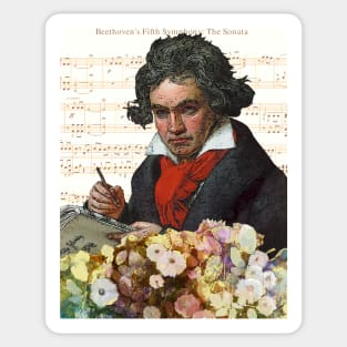 Ludwig von Beethoven Grunged III Sticker